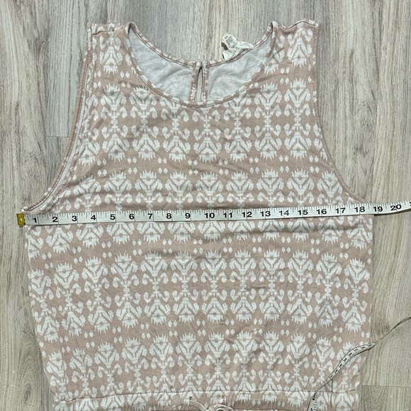 Loft Outlet Lounge Pink White Geo Print Blouson Casual Sleeveless Romper Size L - Picture 3 of 6